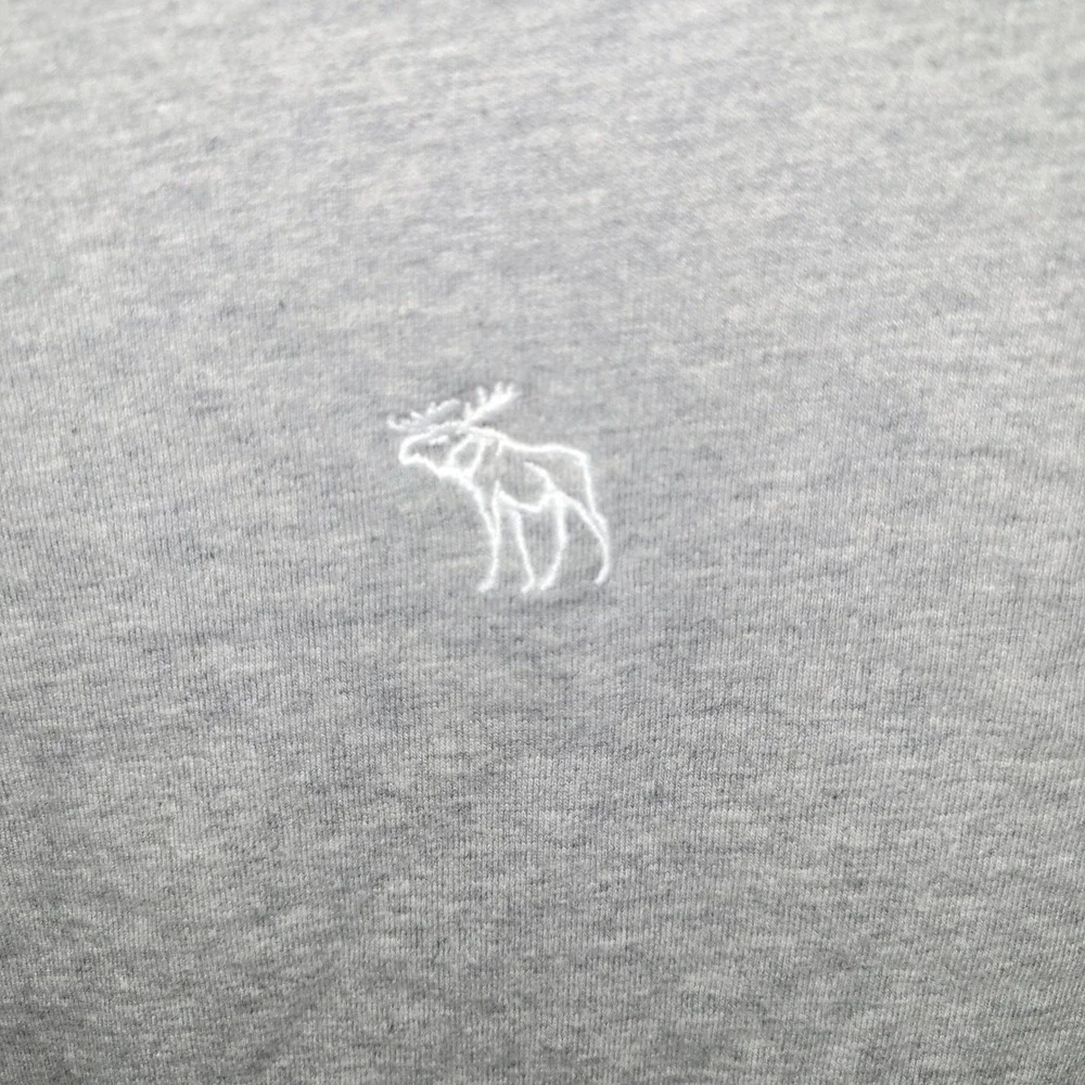 Abercrombie & Fitch Mens Muscle‎ Fit Long Sleeve Tee Grey Moose Logo Small y2k